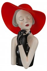 Figur Lady mit rotem Hut 