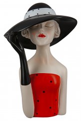 Figur Lady mit schwarzem Hut 