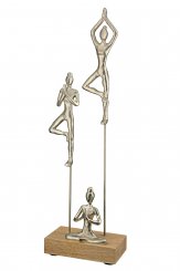 Skulptur "Yogagruppe" Holz / Aluminium 