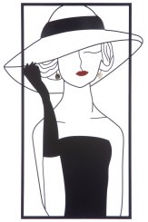 Wandrelief "Lady mit Hut" 